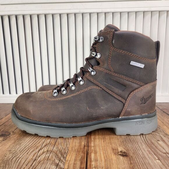 Danner IronSoft 14733 Mens 9 D Brown Leather 6" Waterproof Safety Toe Work Boots - Picture 4 of 12